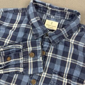 MUTUAL WEAVE Mens long sleeve button‎ plaid flannel shirt - L